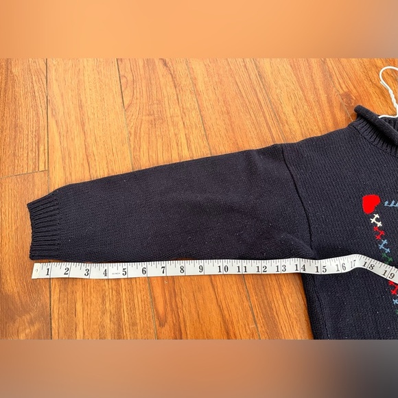 Vintage kids holiday Navy Teddy Bear Sweater - Picture 10 of 11